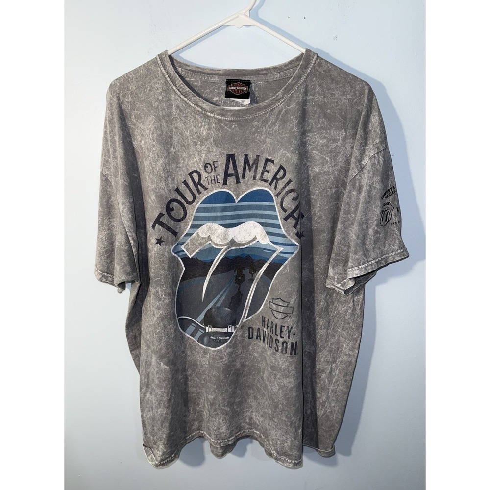 HARLEY DAVIDSON Men's T Shirt Rolling Stones Tour Of The Americas 2019 Size XL